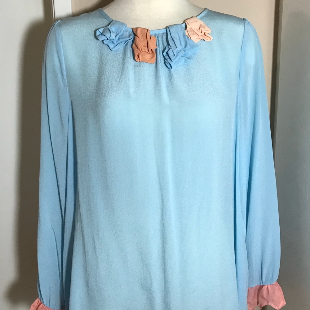 Silk long sleeve top